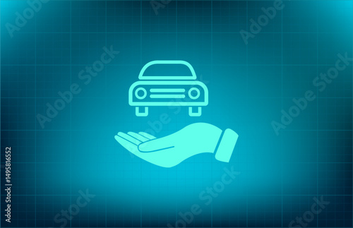 Vector icon on a blue background with a gradient