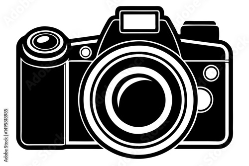 Professional DSLR vector with lens and screen design