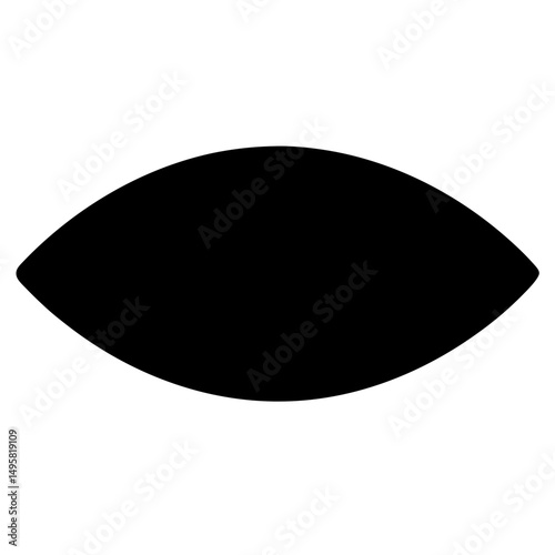Abstract black eye or seed shaped object on a white background