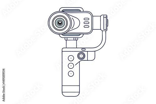 Handheld gimbal stabilizer vector illustration concept