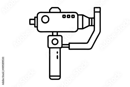 Realistic handheld gimbal stabilizer flat illustration