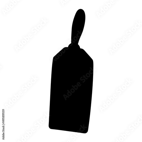 Simple Black and White Silhouette Depiction of a Tag on White Backdrop