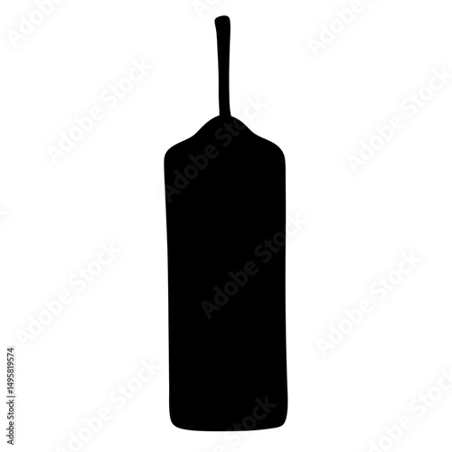 Silhouette of a Handbag or Backpack, Isolated on White Background Design