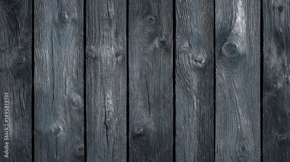 Naklejka premium Dark Gray Weathered Wooden Planks Background Texture