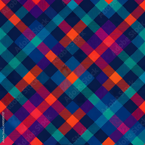 Wallpaper Mural Seamless tartan-style check pattern in experimental colorways Torontodigital.ca