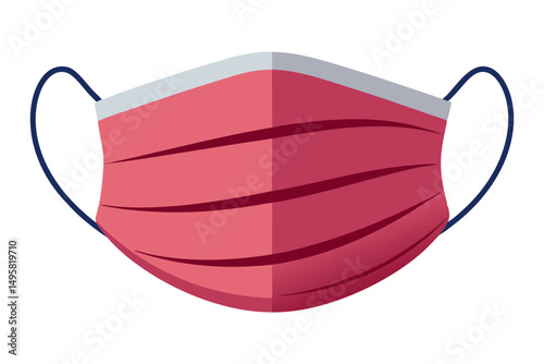 Simple vector face mask with pleats and straps