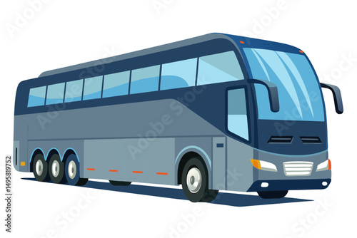 Tour bus vector illustration with panoramic windows