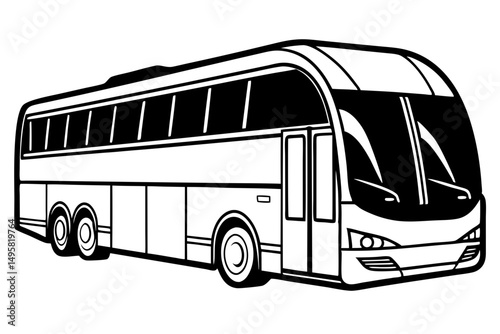 Modern sightseeing bus vector with large clear windows