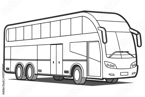 Sightseeing coach vector with wide window design