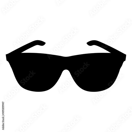 Sleek black sunglasses silhouette, a symbol of style and sun protection