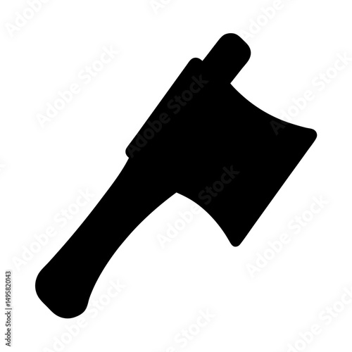 Silhouette of an axe tool, a chopping and splitting instrument