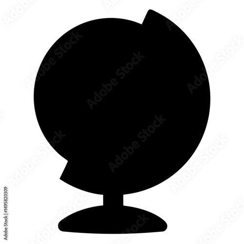 Silhouette of a globe on a stand, representing geography and exploration