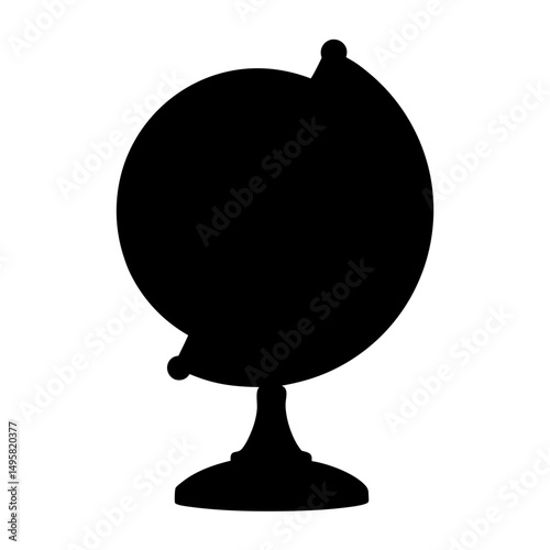Silhouette of a globe, representing geography, education, and a global perspective
