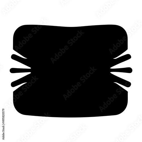 Abstract silhouette of a sponge shape with many fingers on both sides
