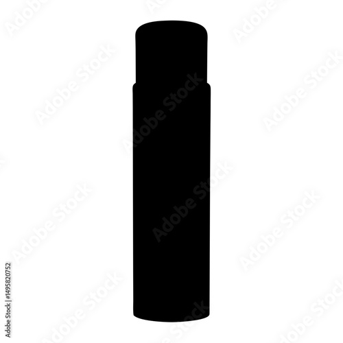 Silhouette of a black deodorant spray can with cap, flat design