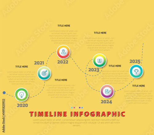 modern infographic template ,Timeline Infographic with Connected Circles, Milestone Visualization, Business Progress Tracker, Editable Vector, Workflow Guide, Data Presentation, Strategy, Process Diag