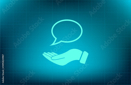 Vector icon on a blue background with a gradient