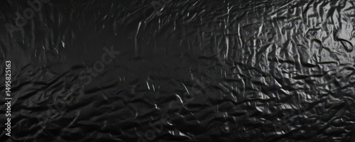 Highly textured plastic wrap, uneven surface, stark black contrast, background, photography, reflective