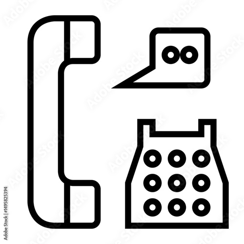 Telephone Receiver with Chat Bubble