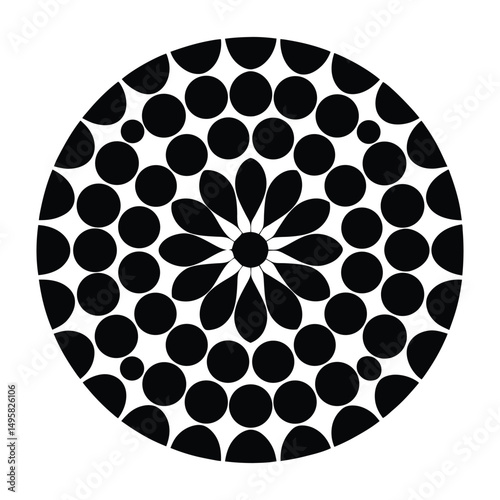 vector illustration of a circle tiles space.