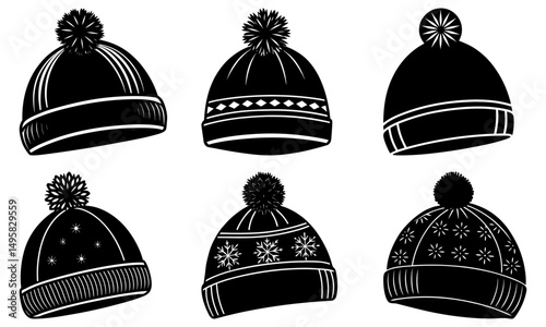 Winter Beanie silhouette vector