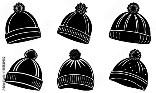 Winter Beanie silhouette vector