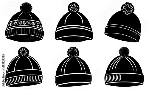 Winter Beanie silhouette vector