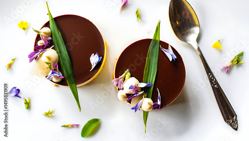 Sweet Easter eggs and fresh spring flowers are a delicious holiday dessert decoration