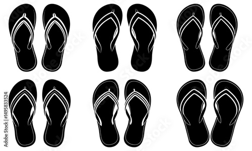 Summer Flip-Flops silhouette vector