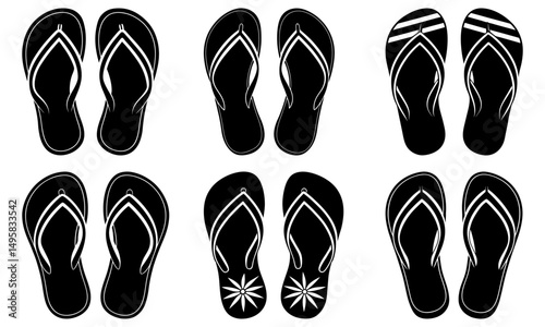 Summer Flip-Flops silhouette vector