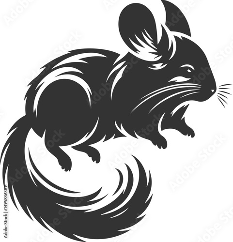 Vector chinchilla silhouette drawing