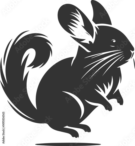 Vector chinchilla silhouette drawing