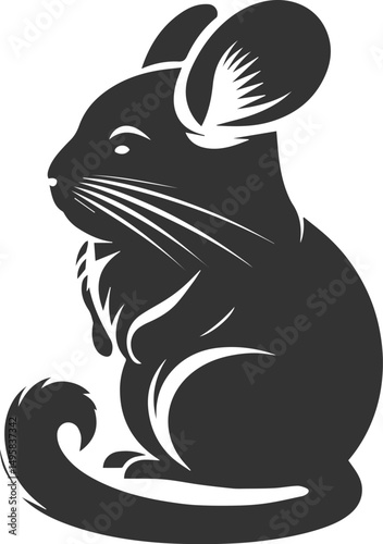 Vector chinchilla silhouette drawing