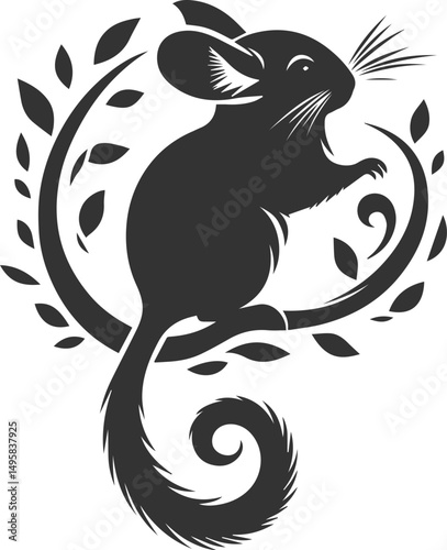 Vector chinchilla silhouette drawing