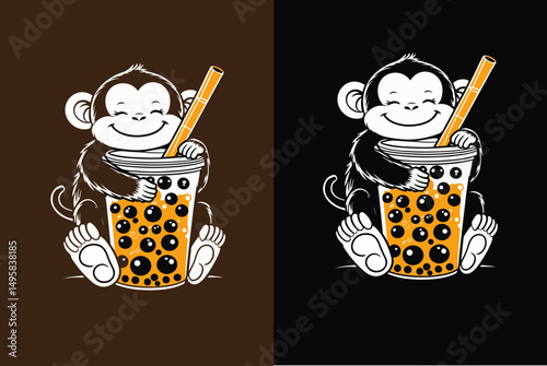 Monkey With Drink 