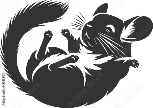 Vector chinchilla silhouette drawing