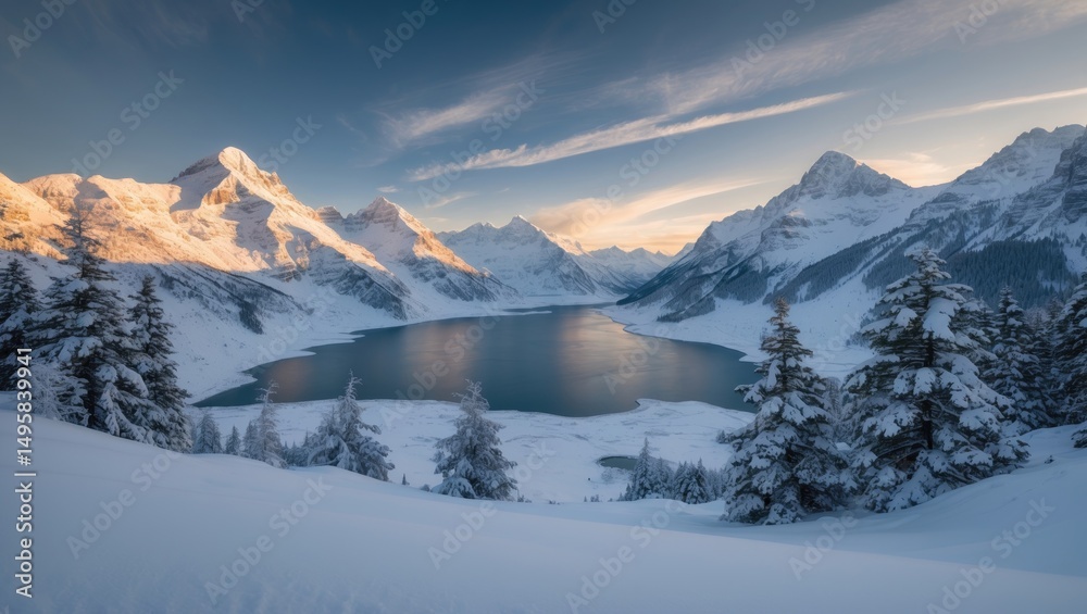 Fototapeta premium Gorgeous winter mountain landscape