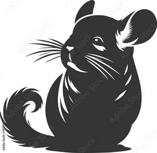 Vector chinchilla silhouette drawing