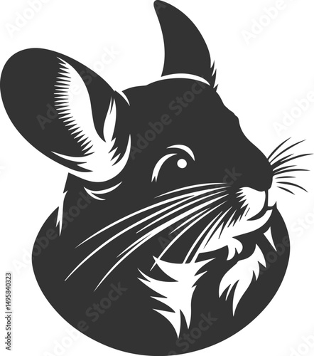 Vector chinchilla silhouette drawing