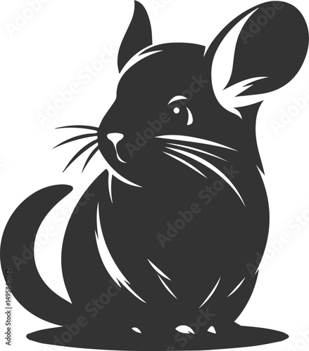 Vector chinchilla silhouette drawing