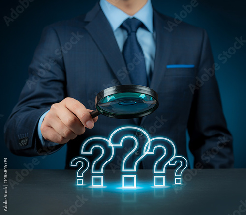 question mark symbolizing analysis and problem solving generative ai