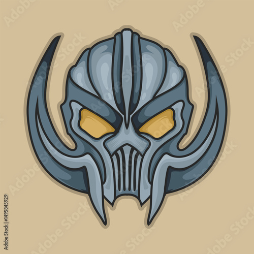 Fotografie klingon mask with halmet  black illustration design