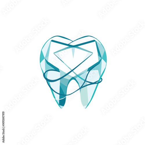 vector illustration of dental tooth, dentist company logo