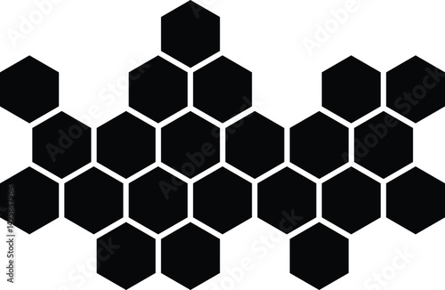 abstract black bee honeycomb vector background design.