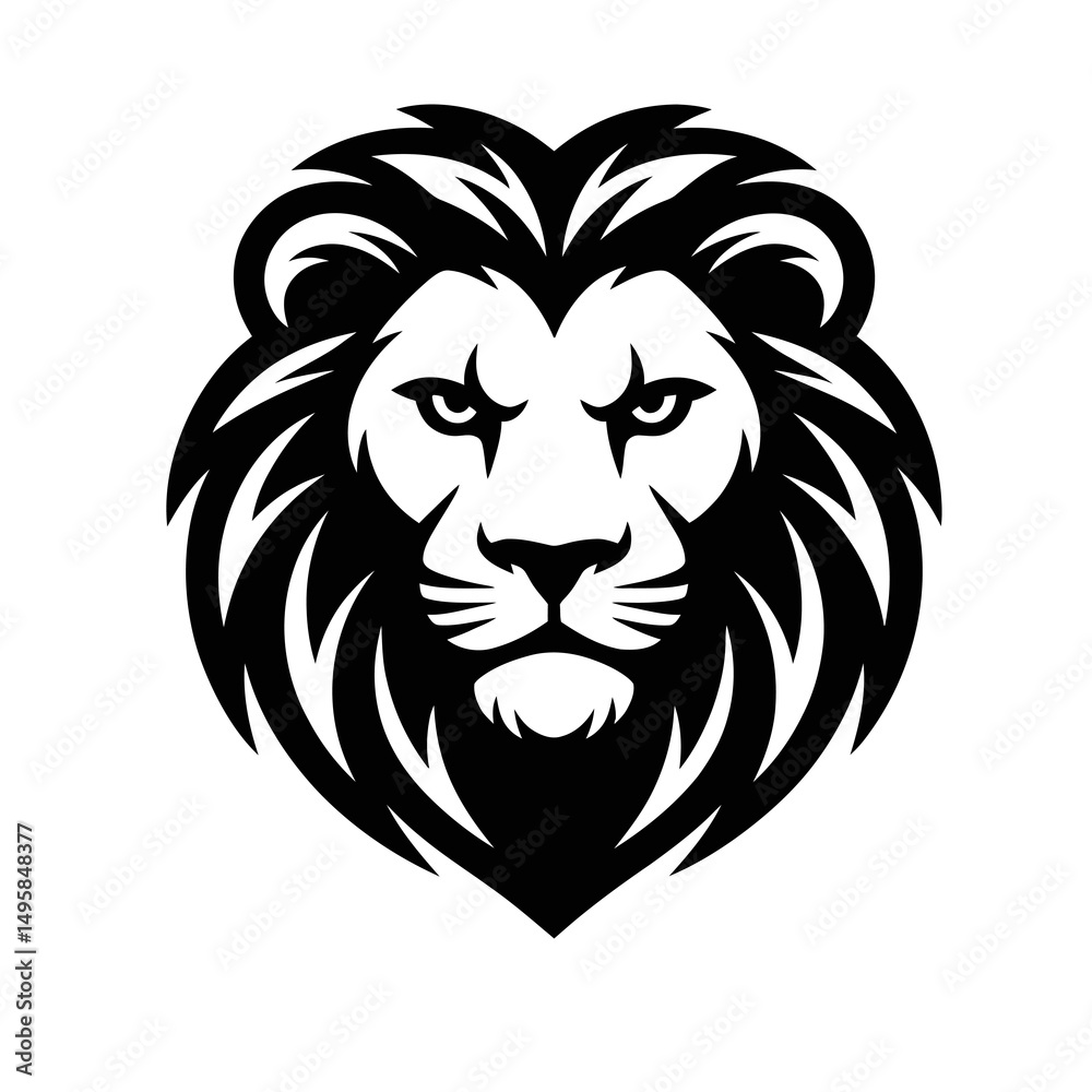 Fototapeta premium lion head silhouette vector