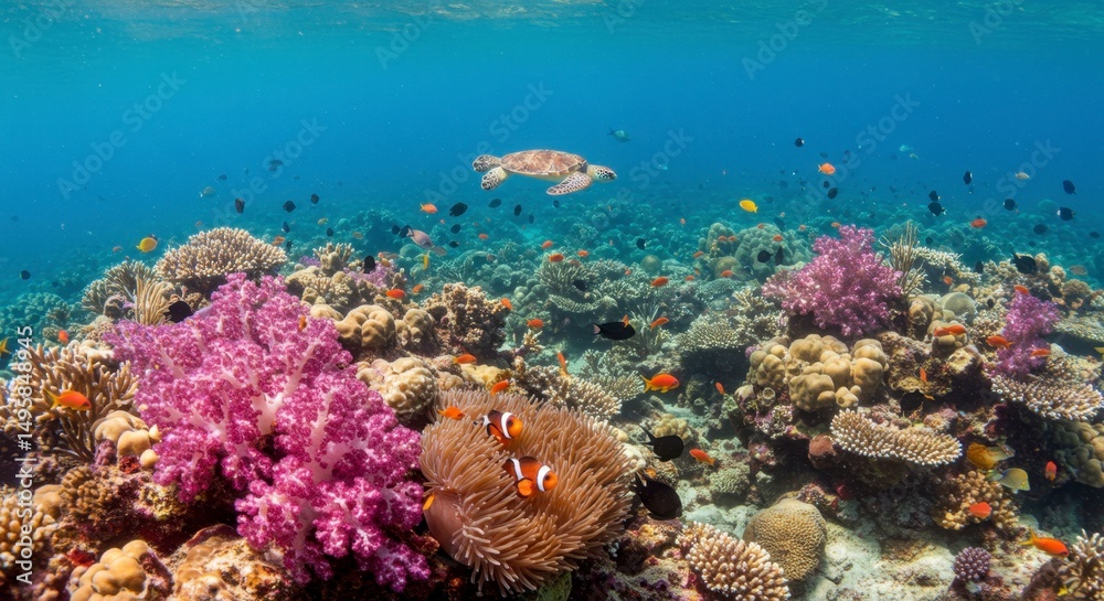 Fototapeta premium Vibrant underwater coral reef