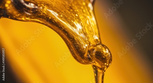 Golden Syrup Pouring - Close Up Food Photo