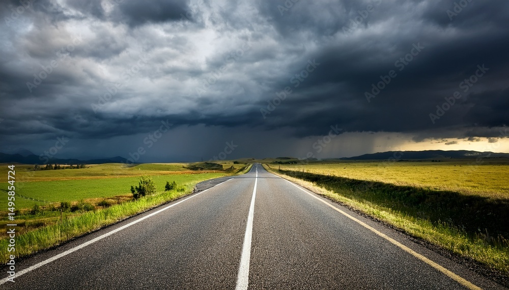 Fototapeta premium the road to storm sky