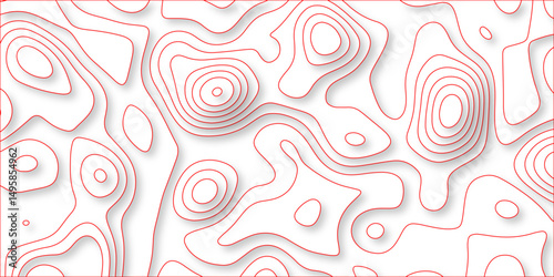 Abstract topographic contours map background, wave paper curved reliefs abstract background. geographic line map Modern design with topographic wavy pattern design for poster. vector illustration.	