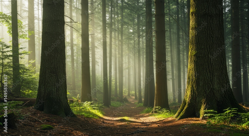 Fototapeta premium Misty forest path